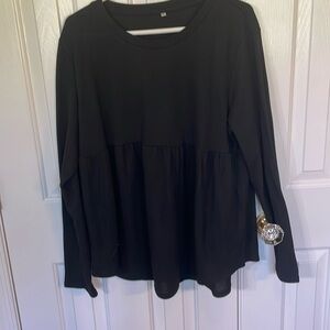 Cocalico Creek babydoll top in black. Size XL. Never worn. Excellent condition.